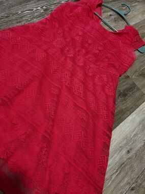 Xhilaration Red Lace Fit-and-Flare Dress